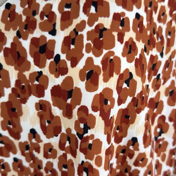 Nine West Brown V-Neck Animal Print Sleeveless Blouse Tank Top - Picture 5 of 8